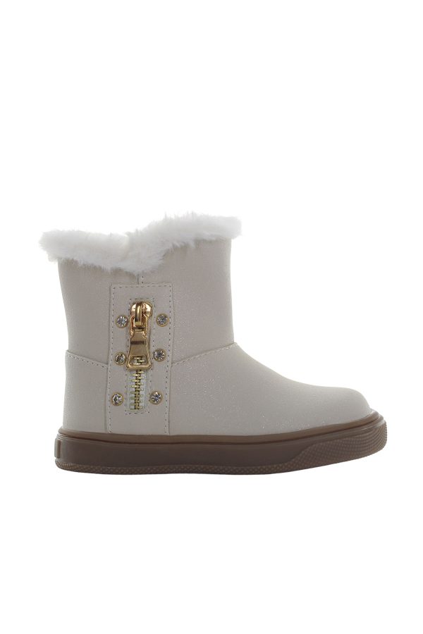 Mid boot with fur beige girl 776