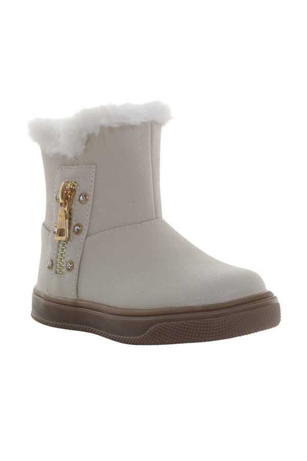 Mid boot with fur beige girl 776 - Image 2